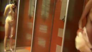 Online film Beautiful soaping milfs in public shower room