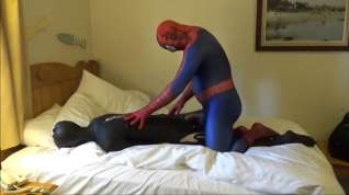 Online film spiderman fucks and cums on his orca dummy