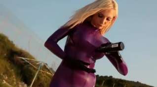 Online film Susan Wayland in purple Latex