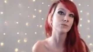 Online film Tatooed red head shaved cameltoe pussy pert tits teasing
