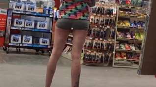 Online film Skinny White Ass in Spandex Shorts Nice Cheeks