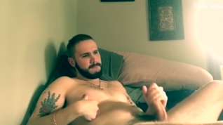 Online film Bearded Scottish guy wanks his uncut cock and cums hard