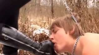 Online film Russian Outdoor Ballbusting in the Snow