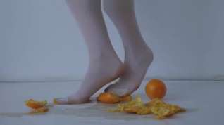 Online film orange white knee sock crush