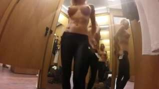 Online film Hot girl stripping in changing room