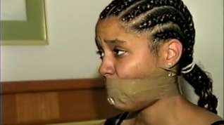 Online film Ebony Girl Gagged With Stuffing And Tape