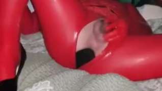 Online film Like a rubberdoll in chastity, huge plug and heels