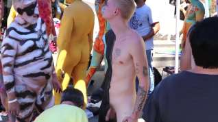 Online film Young Boy Naked Body Paint in Public