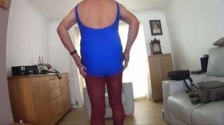 Online film Crossdresser Blue Swimsuit