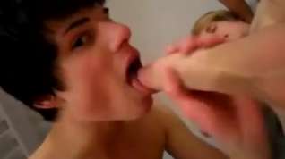 Online film Selfie twink sucks the cum of his friend