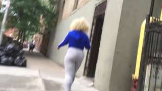 Online film Bubble Booty blonde Latina in Grey See-Thru Spandex