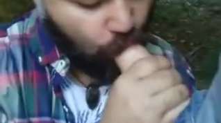 Online film Bearded bear suicking cock in the woods