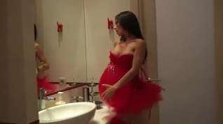Online film mishel leaves her hot red balloon in the bathroom