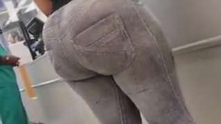 Online film Jiggly booty candid light skin grey tights