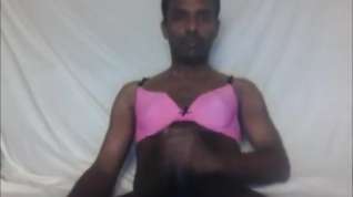 Online film Indian boy in bra and thong peeing on his own face