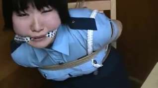 Online film Japanese policewoman kidnapped tied up gaged struggle
