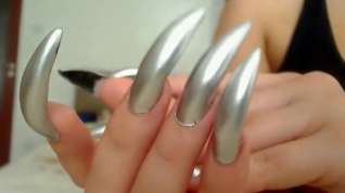 Online film Long Sharp Silver nails!