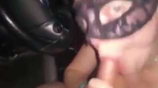 Online film masked blowjob in the car