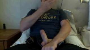 Online film daddy stroking his cock