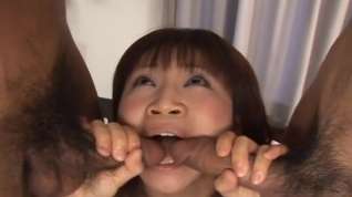 Online film Ami Kitazawa gets mouth covered in cum after threesome