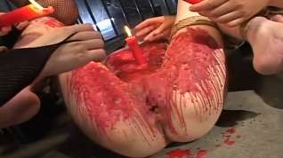 Online film Hot wax torture for Asian sex slave