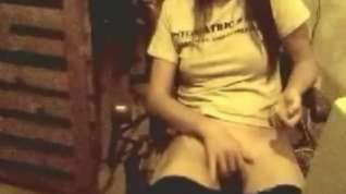 Online film brunette teen masturbating caught by webcam
