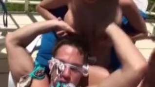 Online film Gorgeous Party Girls Riding One Dick Together At Pool Party