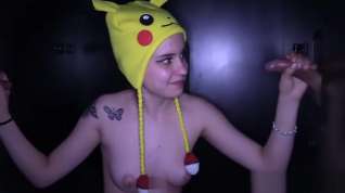 Online film Cute teen wearing Pikachu hat gets several anal creampies
