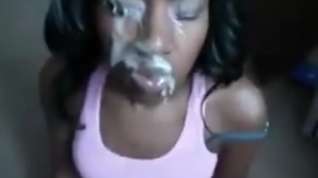 Online film Black girl takes facials