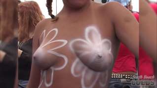 Online film Some Chicks Getting Their Tits Body Painted On Duval Street Key West - SouthBeachCoeds