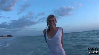 Online film Super Skinny Blonde Playing Naked in the Gulf of Mexico - SpringbreakLife