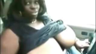 Online film Big black tits topless in car