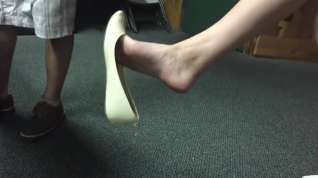Online film Amazing feet in flats dangling w/ shoe drop