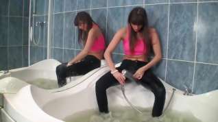 Online film (TheJeansGetWet) Melena Horny water games in the tub
