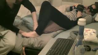 Online film tickling black sock french girl