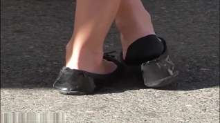 Online film flats and black sneaker socks