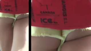 Online film teen wearing cheeky Shorts candid