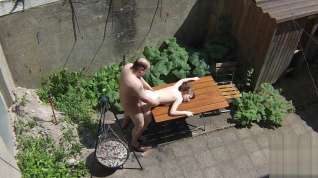Online film Voyeurs filming teen bitch fucking with old janitors on the terrace