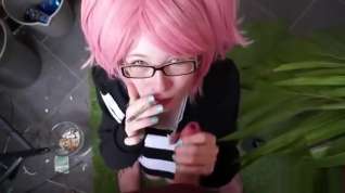 Online film Pink Hair White Hot Girl Smoking Blowjob and Cumshot in Outdoor