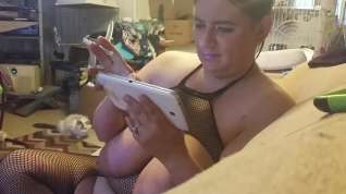 Online film wife showing her natural 38ddd's while smoking