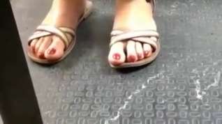 Online film junior latina big red toes on sandals