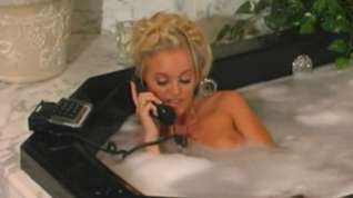 Online film Monica Mayhem lesbian double dildo bathtub scene