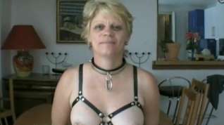 Online film slave is punished with safety pins in tits