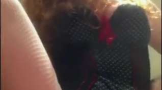 Online film Amateur British redhead in fishnet stockings pisses her thong in the bath