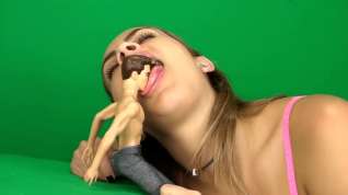 Online film Ken doll licking