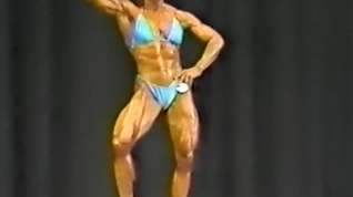 Online film Vintage female muscle poser late 80s
