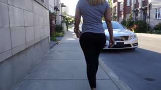 Online film Candid Gorgeous blonde latina walking in leggings