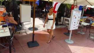 Online film Candid voyeur gorgeous hostess white dress tits hot
