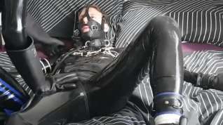 Online film Jerking off a tied up rubber guy
