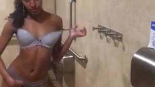 Online film strip and piss in public restroom